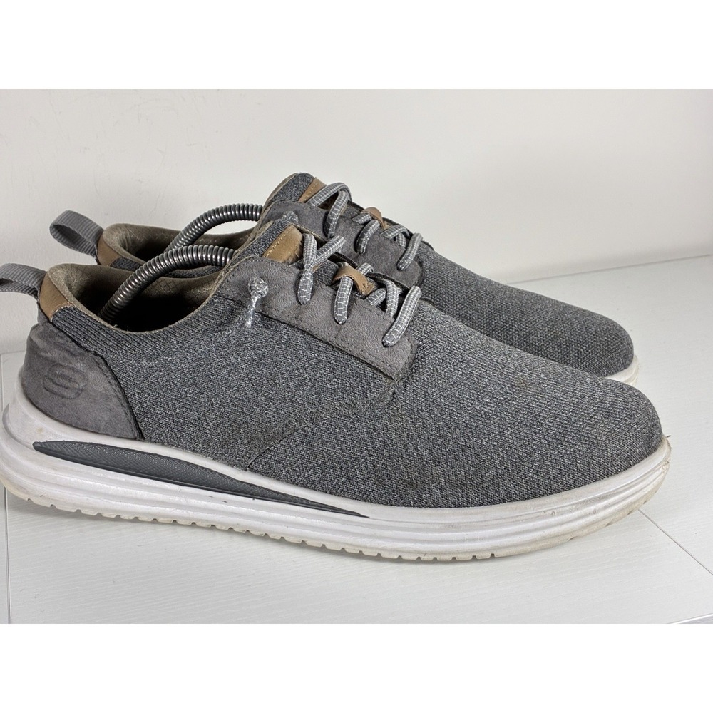 Skechers Proven Gladwin Mens Slip-On Shoes Size 10 Wide Casual  Bungee Grey